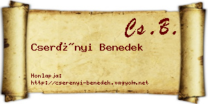 Cserényi Benedek névjegykártya