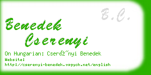 benedek cserenyi business card